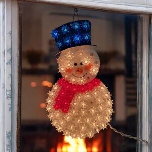 GE Holiday Classics 14" Lighted SNOWMAN‎ Christmas Lights Yard Window Decoration